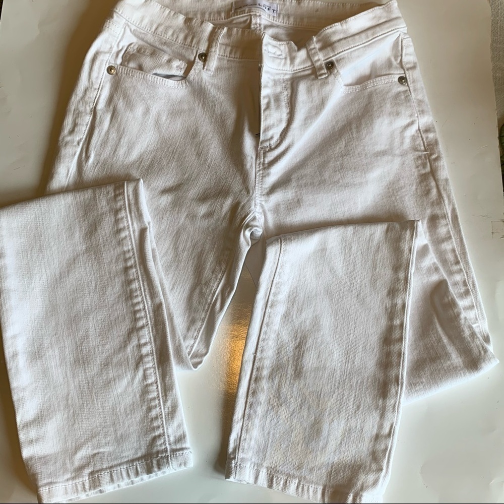 LOFT white straight leg jeans by Ann Taylor like new - Picture 8 of 12